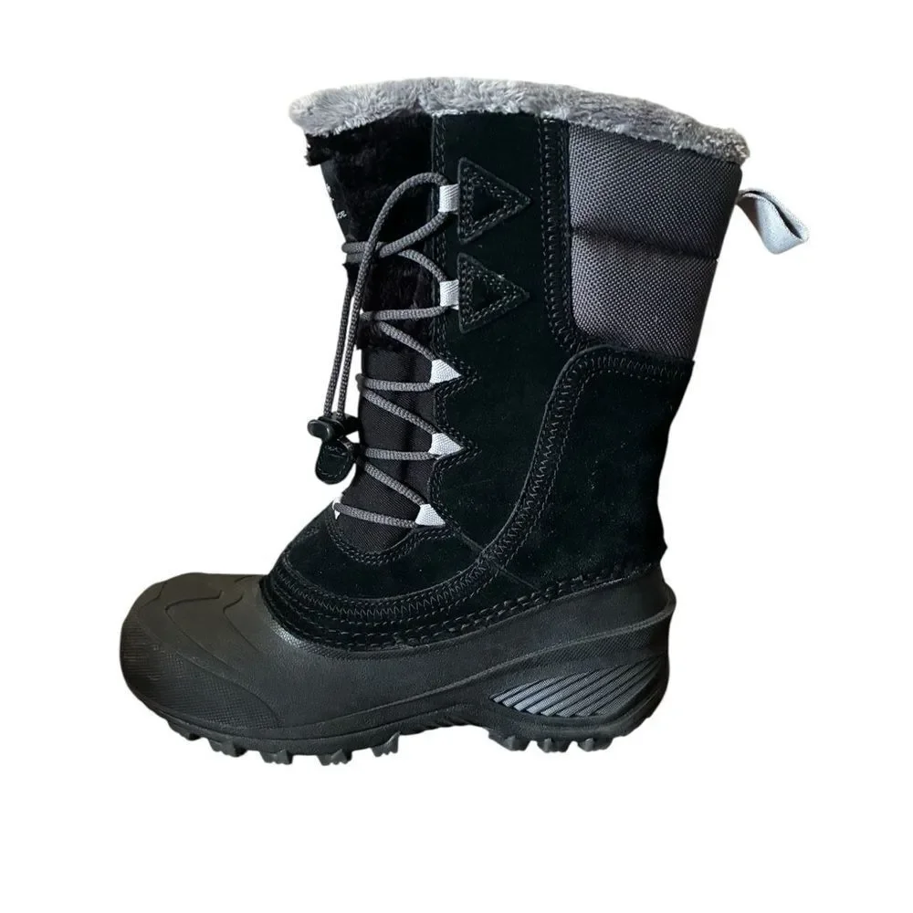 The North Face Black and Gray Insulated Boots Girls Size 3